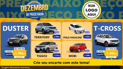 Modelo de TV para TV Horizontal com o tema Dezembro de Preço Baixo para Concessionaria de Carros