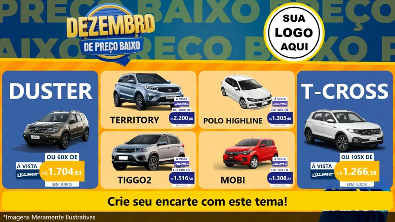 Modelo de TV para TV Horizontal com o tema Dezembro de Preço Baixo para Concessionaria de Carros
