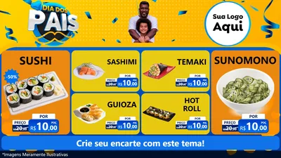Modelo de TV para TV Horizontal com o tema Dia dos Pais para Comida japonesa
