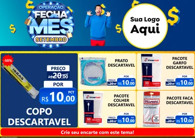 Modelo de Encarte para Encarte A4 Horizontal com o tema Operação Fecha Mês Setembro para Embalagens