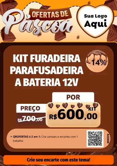 Modelo de Cartaz para Cartaz A4 Vertical com o tema Ofertas de Páscoa para Maquinas e Ferramentas
