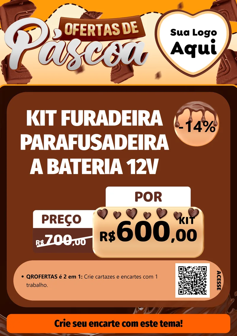Modelo de Cartaz para Cartaz A4 Vertical com o tema Ofertas de Páscoa para Maquinas e Ferramentas