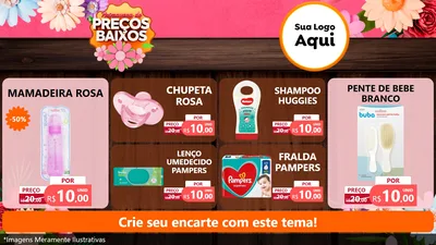 Modelo de TV para TV Horizontal com o tema Primavera de Preços Baixos para Bebês