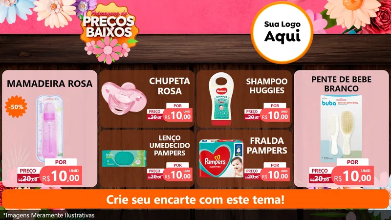 Modelo de TV para TV Horizontal com o tema Primavera de Preços Baixos para Bebês