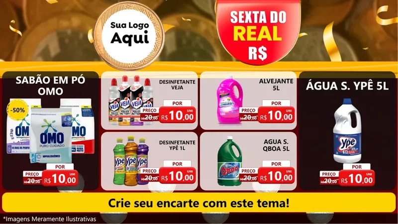 Modelo de TV para TV Horizontal com o tema Sexta do Real para Produtos de Limpeza