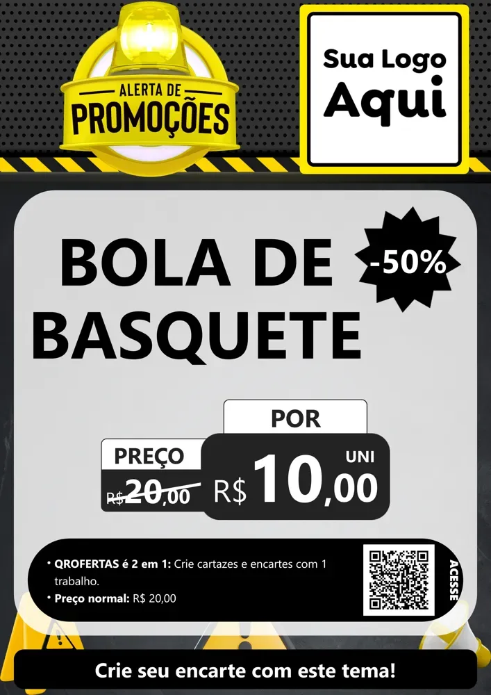 Modelo de Cartaz para Cartaz A4 Vertical com o tema Alerta de Promoções para Artigos Esportivos