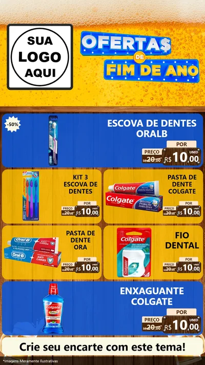 Modelo de TV para TV Vertical com o tema Ofertas de Fim de Ano para Higiene Pessoal