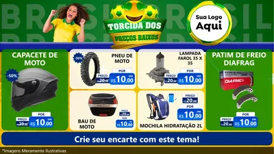 Modelo de TV para TV Horizontal com o tema Torcida dos Preços Baixos - Copa para Moto peças