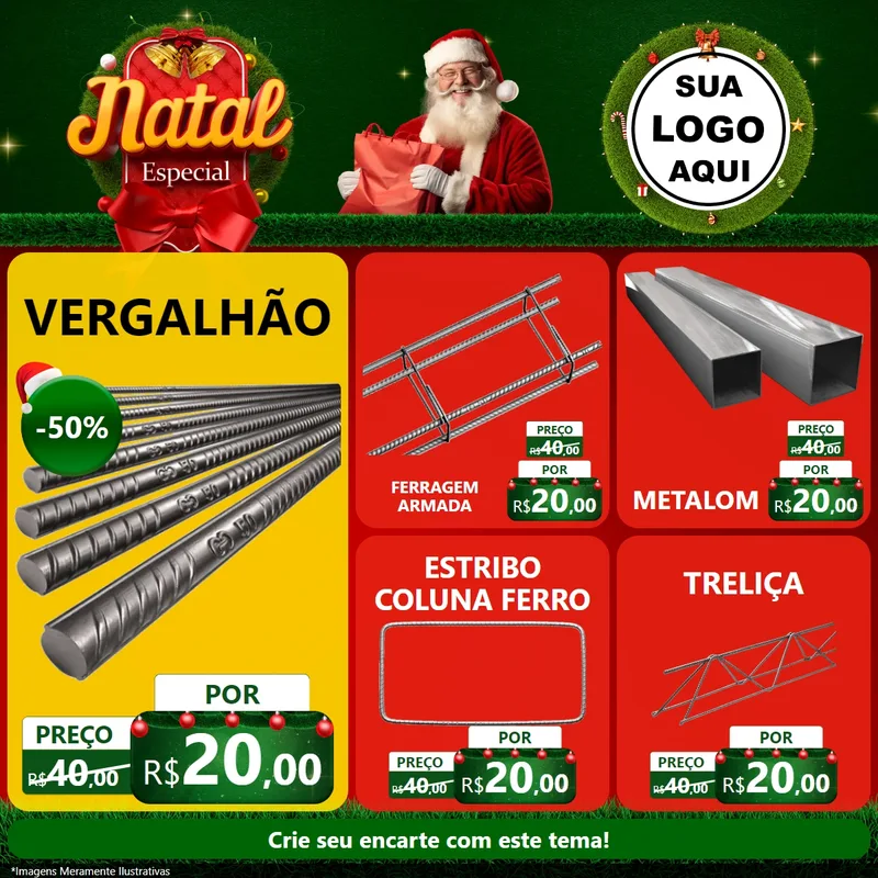 Modelo de Rede Social para Feed Facebook com o tema Natal Especial para Ferragens