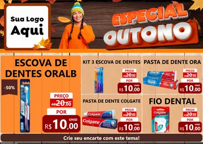 Modelo de Encarte para Encarte A4 Horizontal com o tema Especial Outono para Higiene Pessoal