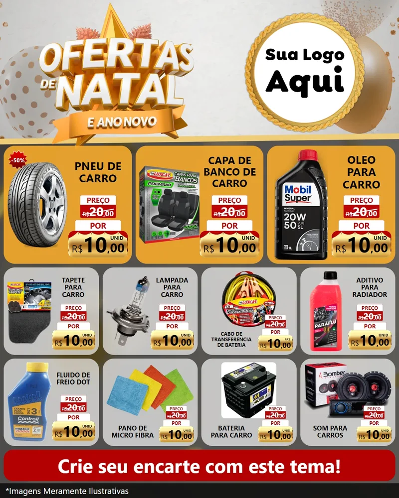Modelo de Rede Social para Feed Instagram com o tema Ofertas De Natal E Ano Novo para Auto peças