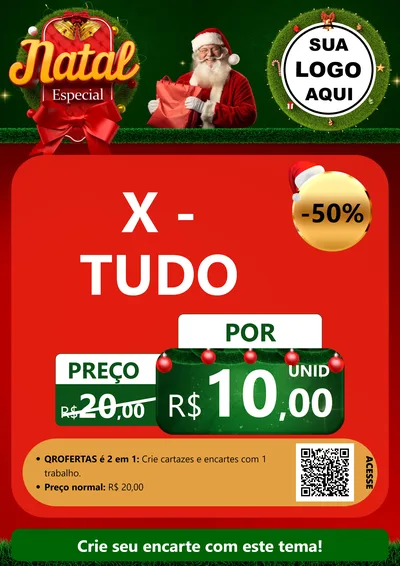 Modelo de Cartaz para Cartaz A4 Vertical com o tema Natal Especial para Hamburgueria