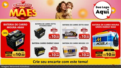Modelo de TV para TV Horizontal com o tema Semana das Mães para Baterias Elétricas