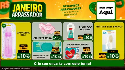 Modelo de TV para TV Horizontal com o tema Janeiro Arrasador para Bebês