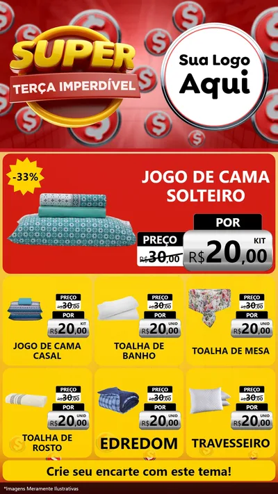 Modelo de Rede Social para Stories com o tema Super Terça Imperdível para Cama, Mesa e Banho