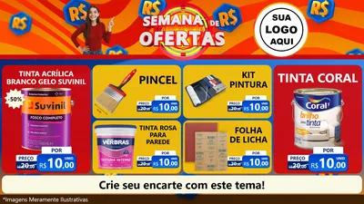 Modelo de TV para TV Horizontal com o tema Semana de Ofertas para Tintas e Ferramentas