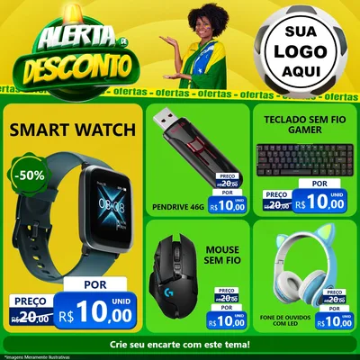 Modelo de Rede Social para Feed Facebook com o tema Alerta de Desconto para Informática