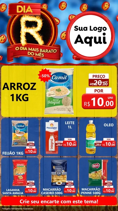Modelo de Rede Social para Stories com o tema Dia R - O Dia Mais Barato Do Mês para Supermercado