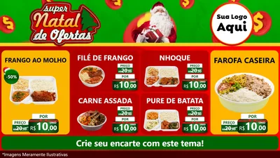 Modelo de TV para TV Horizontal com o tema Super Natal de Ofertas para Restaurante