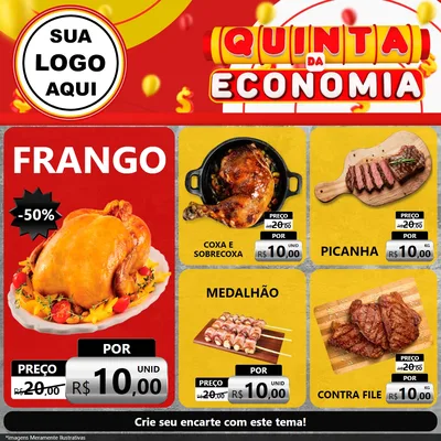 Modelo de Rede Social para Feed Facebook com o tema Quinta da Economia para Assados