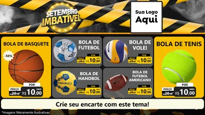 Modelo de TV para TV Horizontal com o tema Setembro Imbatível para Artigos Esportivos