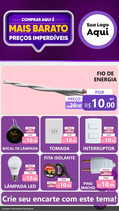 Modelo de Rede Social para Stories com o tema Mais Barato para Materiais Elétricos
