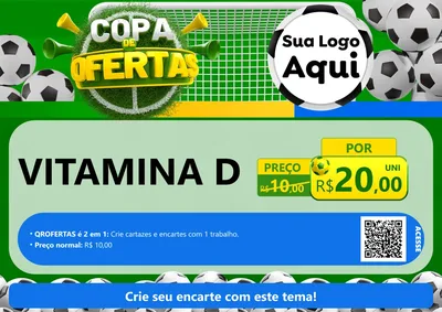 Modelo de Cartaz para Cartaz A4 Horizontal com o tema Copa De Ofertas para Farmácia