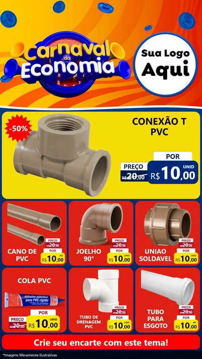 Modelo de Rede Social para Stories com o tema Carnaval da Economia para Tubos e conexões