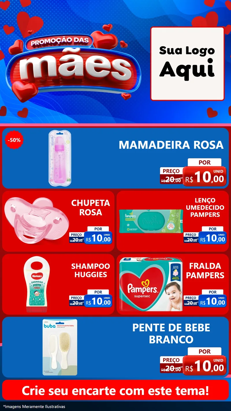 Modelo de TV para TV Vertical com o tema Promoção das Mães para Bebês