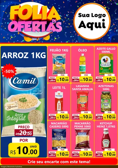 Modelo de Encarte para Encarte A4 Vertical com o tema Folia de Ofertas para Supermercado