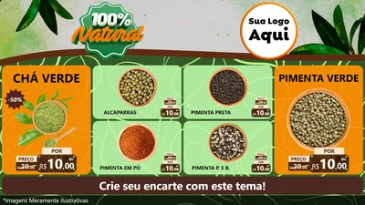 Modelo de TV para TV Horizontal com o tema 100% Natural para Produtos Naturais