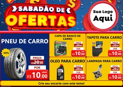 Modelo de Encarte para Encarte A4 Horizontal com o tema Sabadão de Ofertas para Auto peças