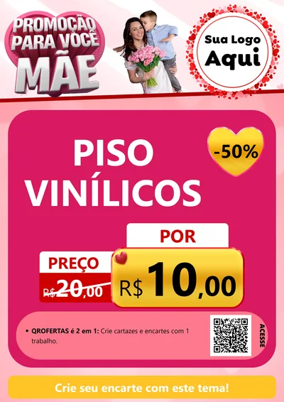 Modelo de Cartaz para Cartaz A4 Vertical com o tema Promoção Para Você Mãe para Material para Construção