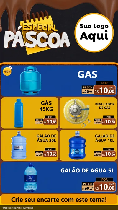 Modelo de TV para TV Vertical com o tema Especial Páscoa para Água e gás