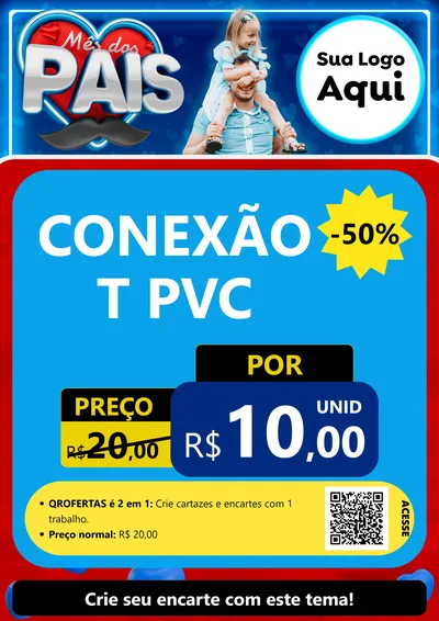 Modelo de Cartaz para Cartaz A4 Vertical com o tema Mês Dos Pais para Tubos e conexões