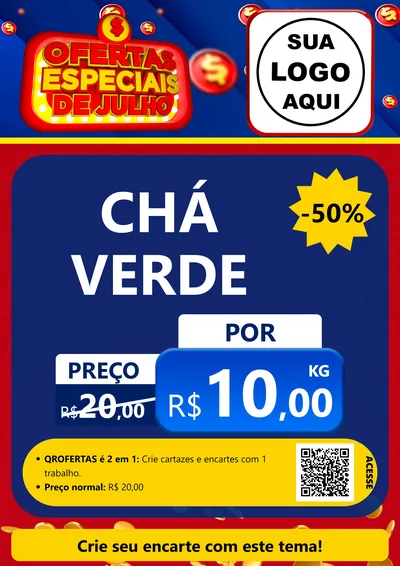 Modelo de Cartaz para Cartaz A4 Vertical com o tema Ofertas Especiais de Julho para Produtos Naturais