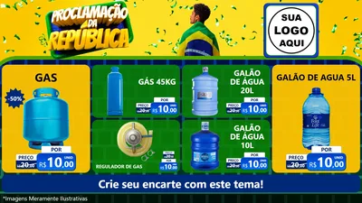 Modelo de TV para TV Horizontal com o tema Proclamação da República para Água e gás