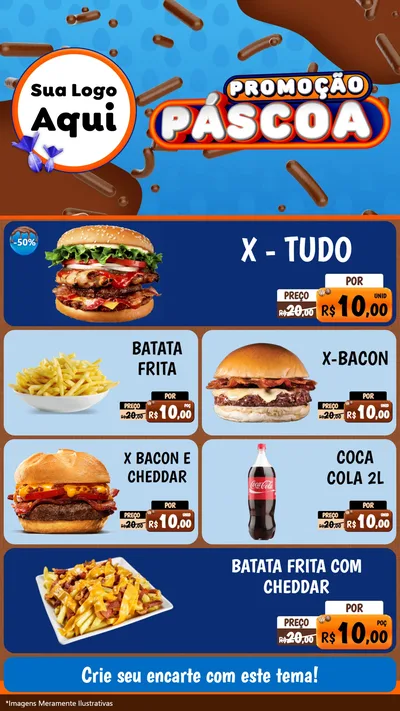 Modelo de TV para TV Vertical com o tema Promoção Páscoa para Hamburgueria
