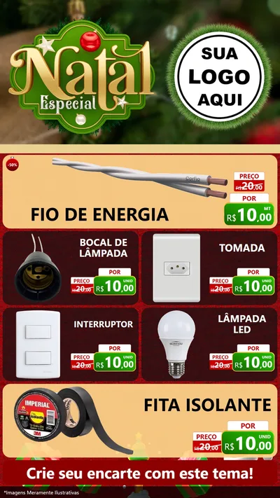 Modelo de TV para TV Vertical com o tema Natal Especial para Materiais Elétricos
