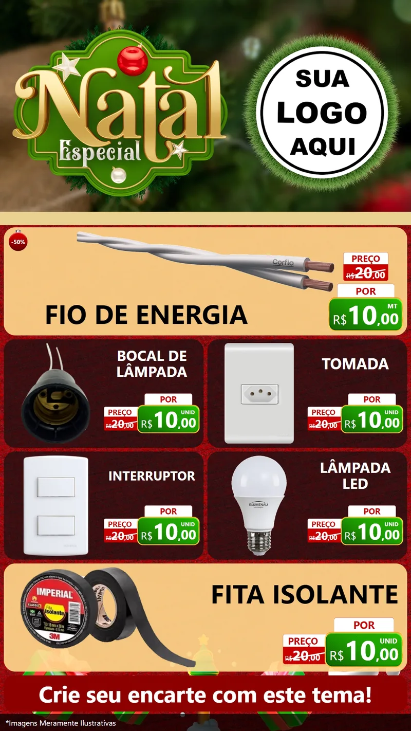 Modelo de TV para TV Vertical com o tema Natal Especial para Materiais Elétricos