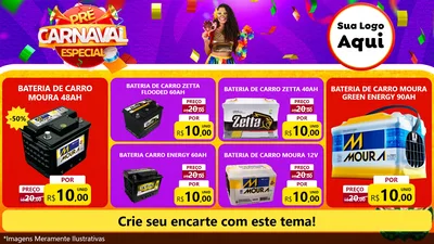 Modelo de TV para TV Horizontal com o tema Pré-Carnaval Especial para Baterias Elétricas