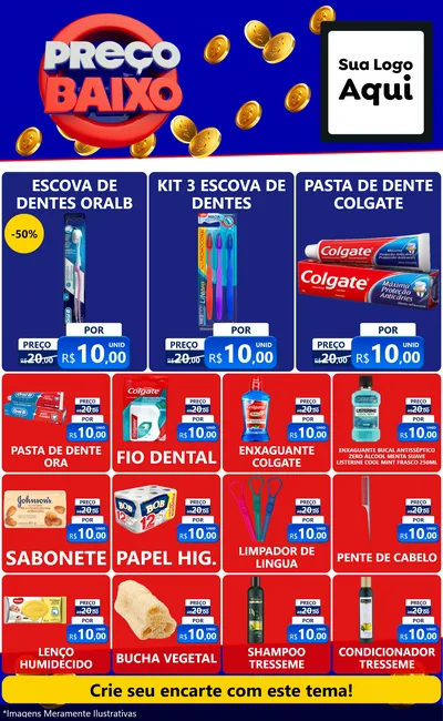 Modelo de Encarte para Encarte Grande com o tema Preço Baixo para Higiene Pessoal