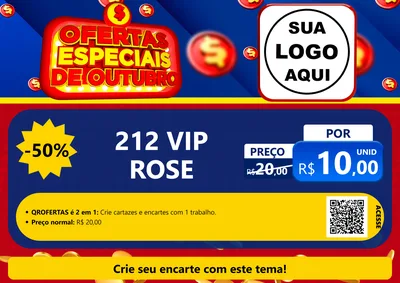 Modelo de Cartaz para Cartaz A4 Horizontal com o tema Ofertas Especiais de Outubro para Perfumes