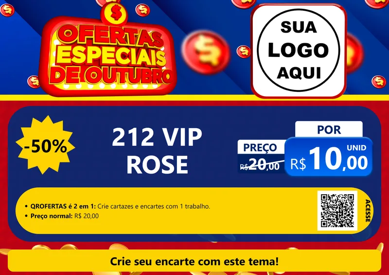 Modelo de Cartaz para Cartaz A4 Horizontal com o tema Ofertas Especiais de Outubro para Perfumes