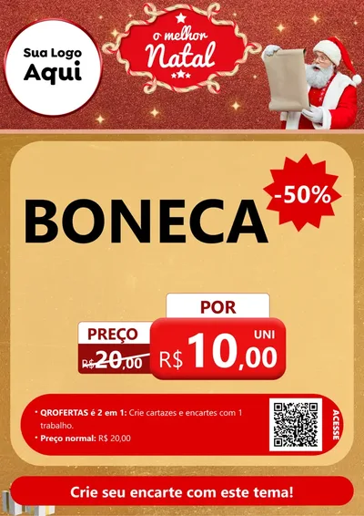 Modelo de Cartaz para Cartaz A4 Vertical com o tema O Melhor Natal para Brinquedos