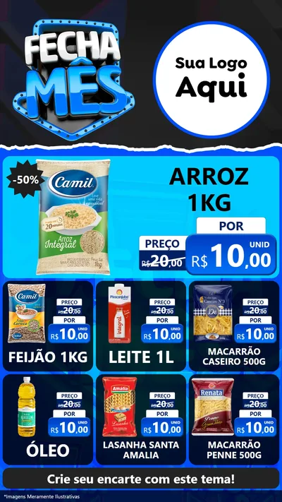Modelo de Rede Social para Stories com o tema Fecha Mês para Supermercado