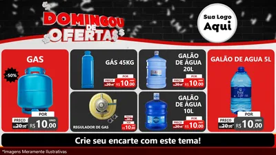 Modelo de TV para TV Horizontal com o tema Domingou de Ofertas para Água e gás
