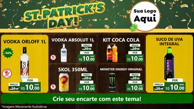 Modelo de TV para TV Horizontal com o tema St Patriks Day para Distribuidora de bebidas