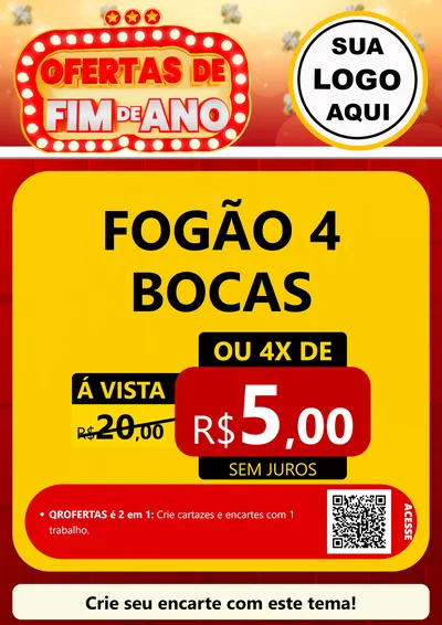 Modelo de Cartaz para Cartaz A4 Vertical com o tema Ofertas de Fim de Ano para Móveis e Eletro