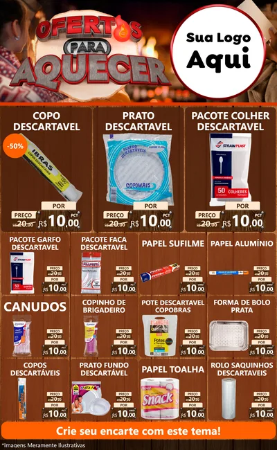 Modelo de Encarte para Encarte Grande com o tema Ofertas Para Aquecer para Embalagens